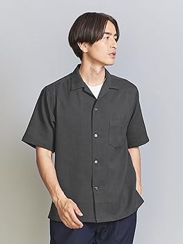 【美品】EEL Home Party 日本製 ラウンドカラー シャツ ネイビー ワイシャツ スリムフィット 無地 ネイビー ドビー SHIRT HOUSE